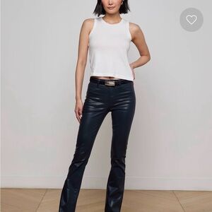 L'AGENCE Dark Indigo High-Waist Denim Pants